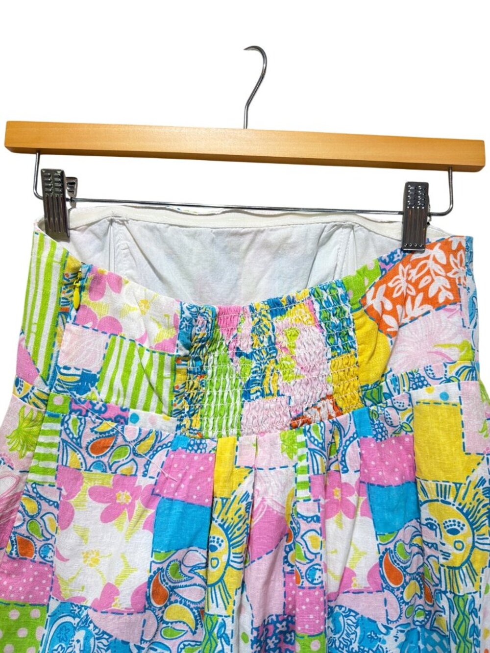 Lilly Pulitzer Vintage Y2K Gweneth Babydoll Loco Patch Madras Strapless Sun Dres - Picture 5 of 8